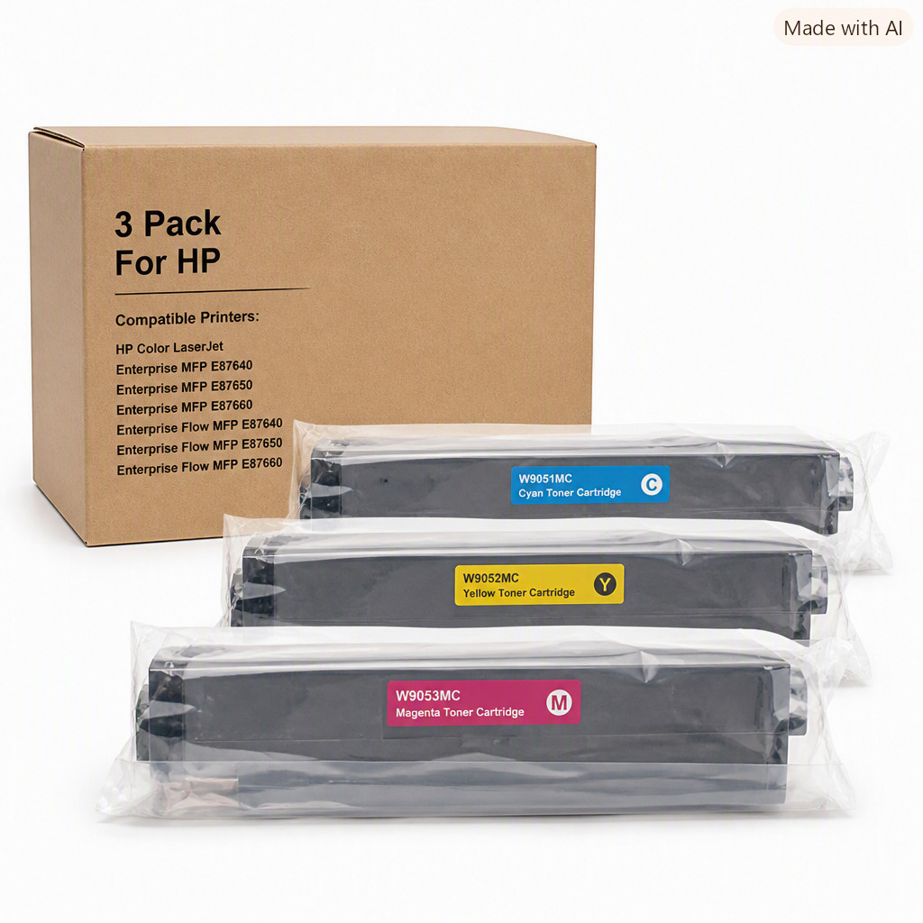 3 PACK Toner W9051MC W9052MC W9053MC for HP E87640Z E87660 E87640Z CMY