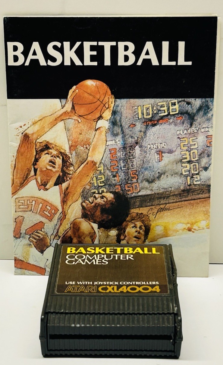 Atari Home Computer Game Cartridge: Basketball CXL4004 w/Manual. Tested Working