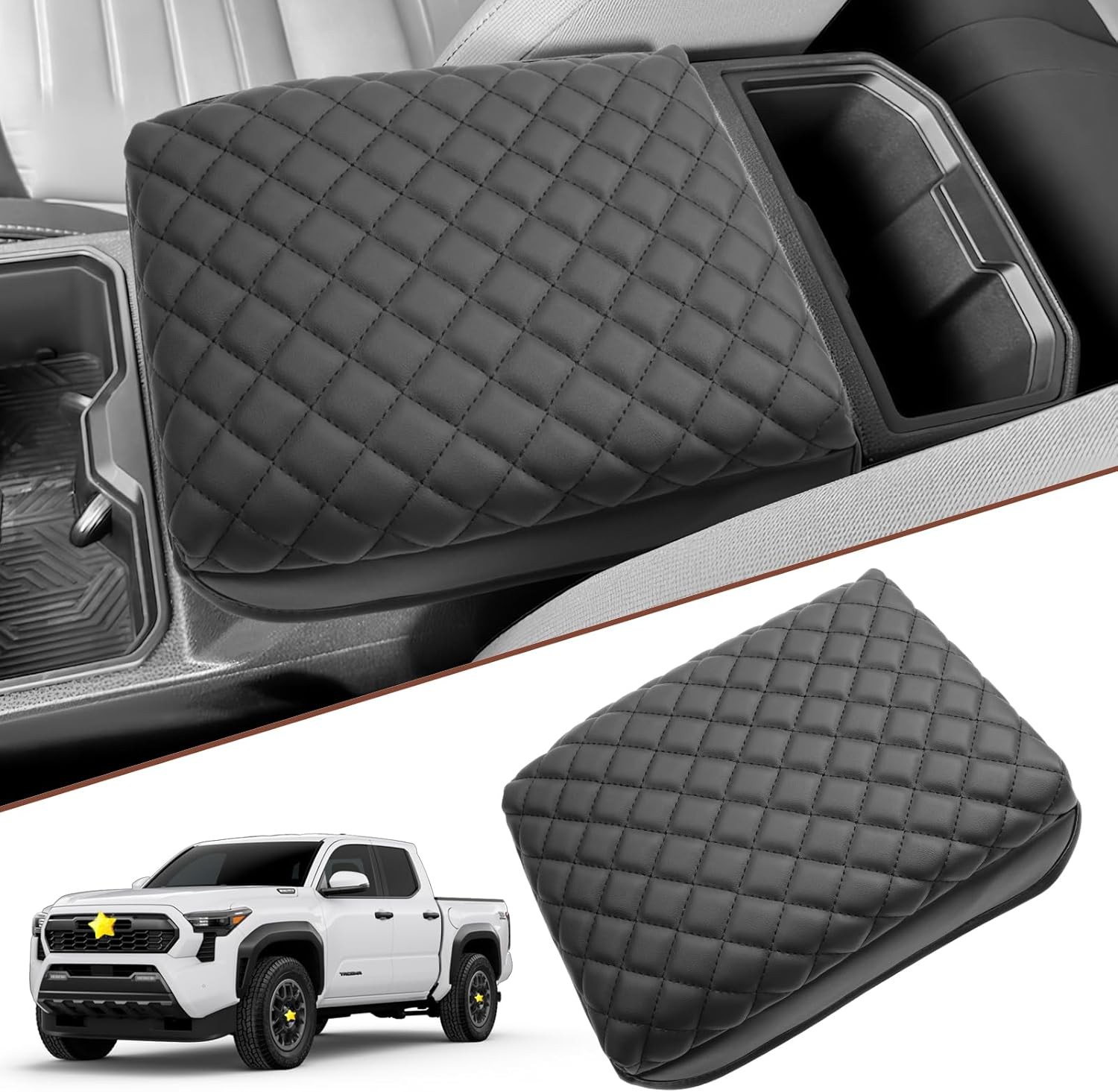SKTU 2024 2025 Tacoma Center Console Cover for 2024 2025 Black Type C 