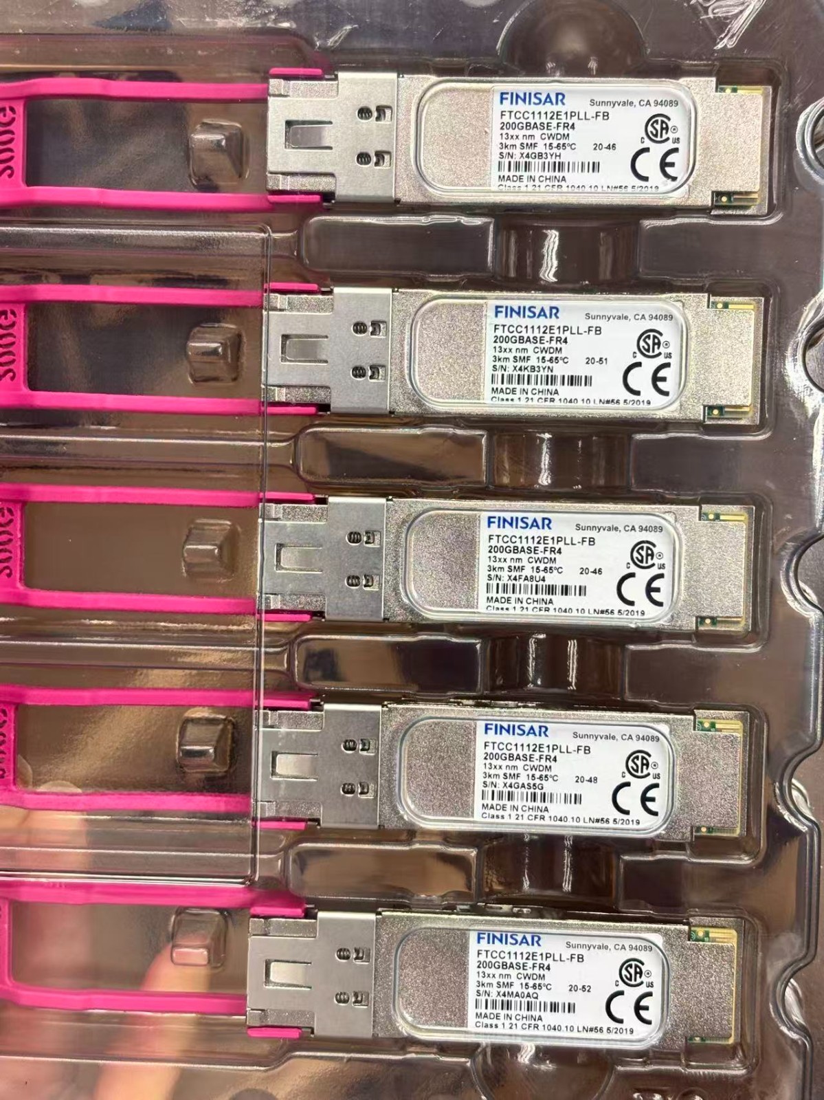 FINISAR 200G FR4 FTCC1112E1PLL-FB QSFP56 CWDM 1310NM 3KM DUPLEX LC TRANSCEIVER