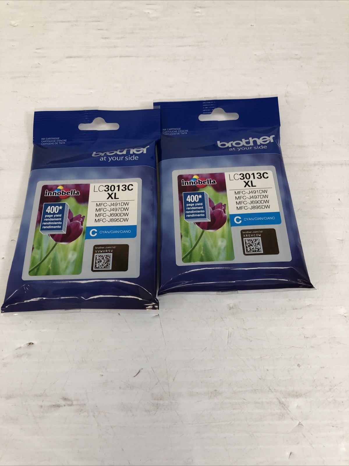Lot of 2 Brother LC3013C High Yield Innobella Ink Cartridge - Cyan