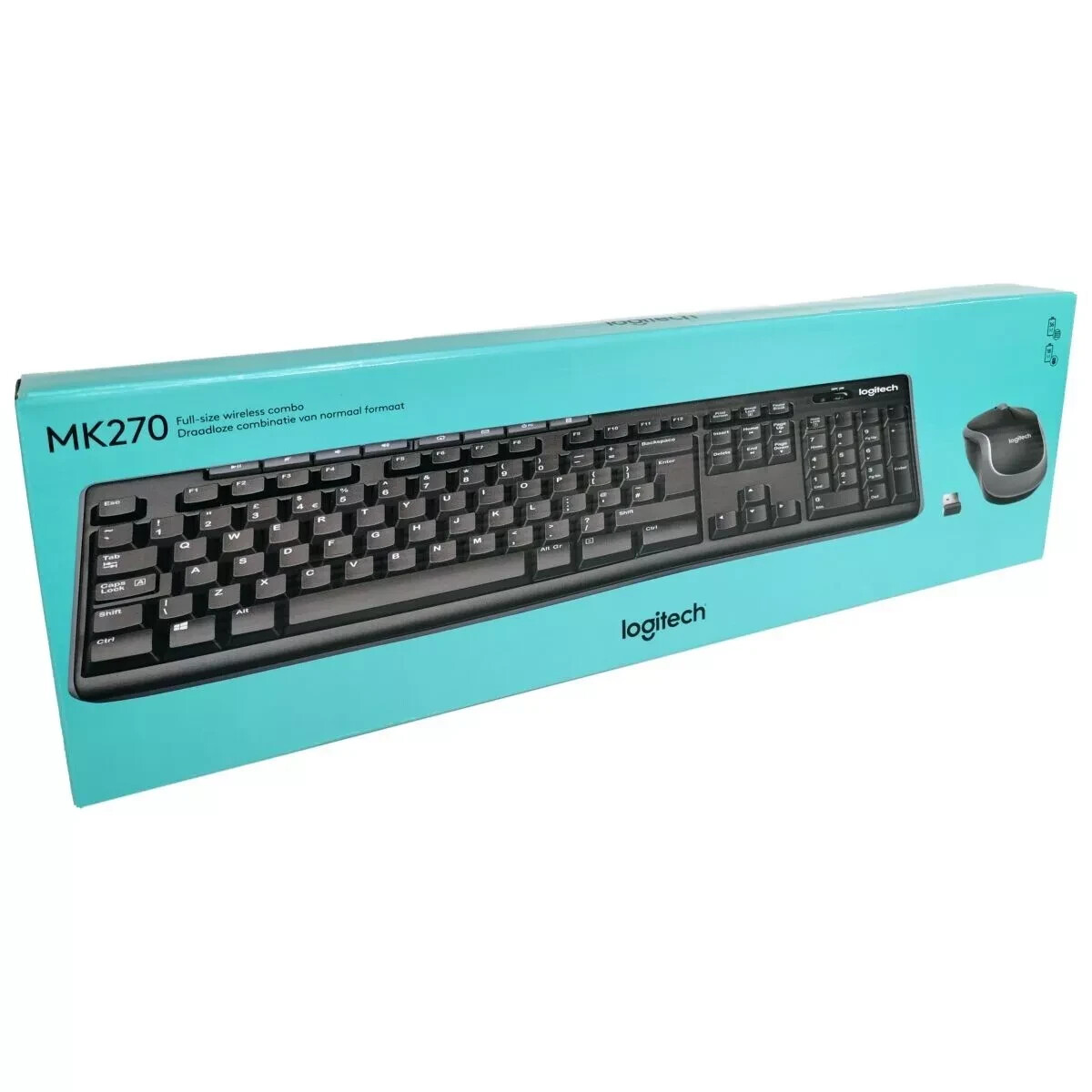 Logitech MK270 Wireless Combo Keyboard Mouse for Windows, Mac OS ~ New