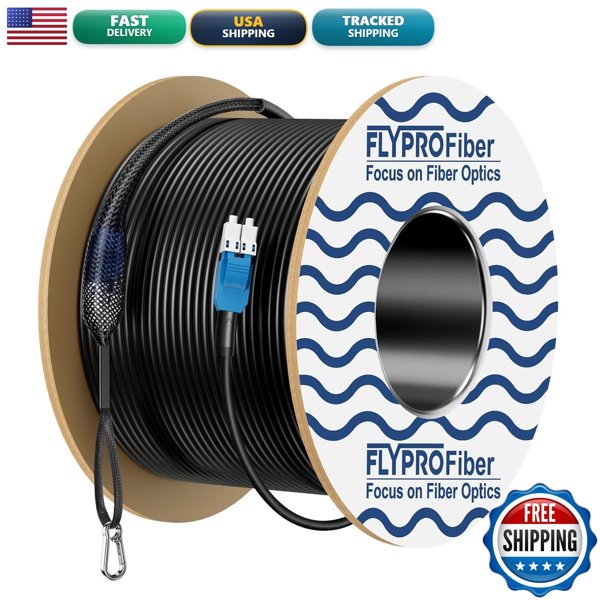 FLYPROFiber Outdoor Single Mode LC to LC Fiber Patch Cable 100M/328ft