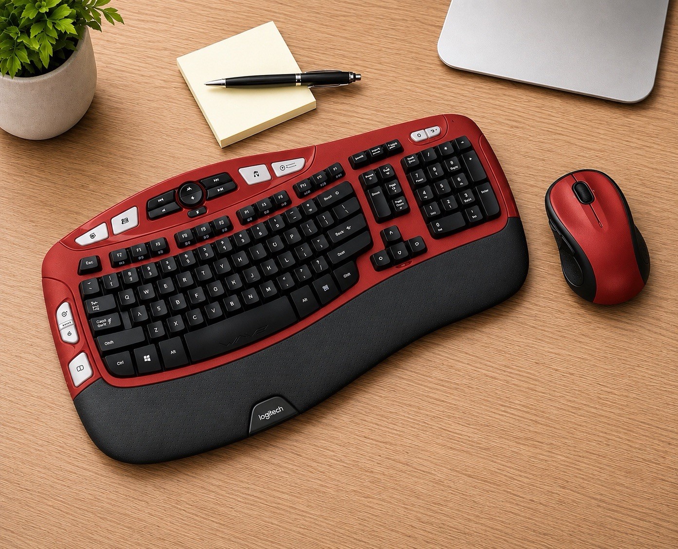 Logitech MK550 Comfort Wave K350 Red Wireless Keyboard M510 Combo Unifying USB
