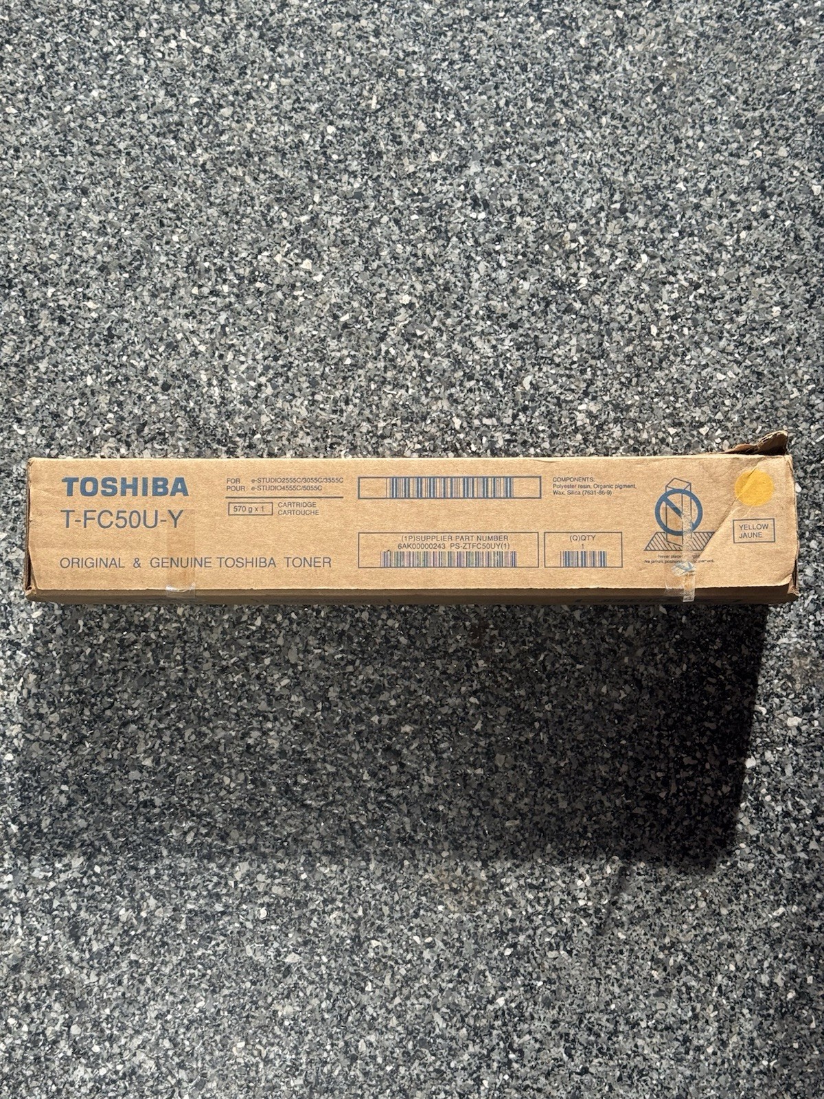 Toshiba T-FC50U-Y Genuine Sealed Box Yellow Toner Cartridge Model: T-FC50U-Y