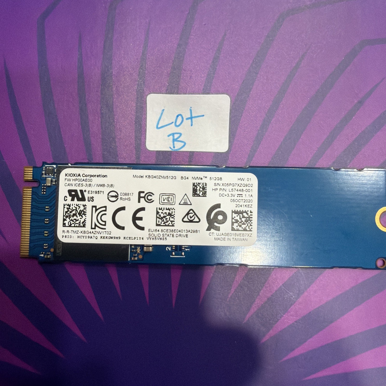 Toshiba/Kioxia 512GB NVMe SSD -BG4