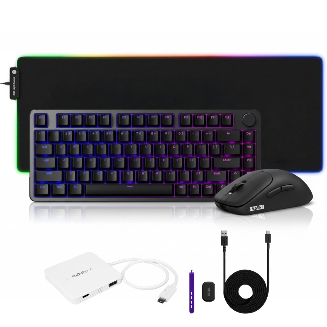 Sony INZONE 75-Percent Wired Aluminum Chassis RGB Gaming Keyboard Bundle (Black)