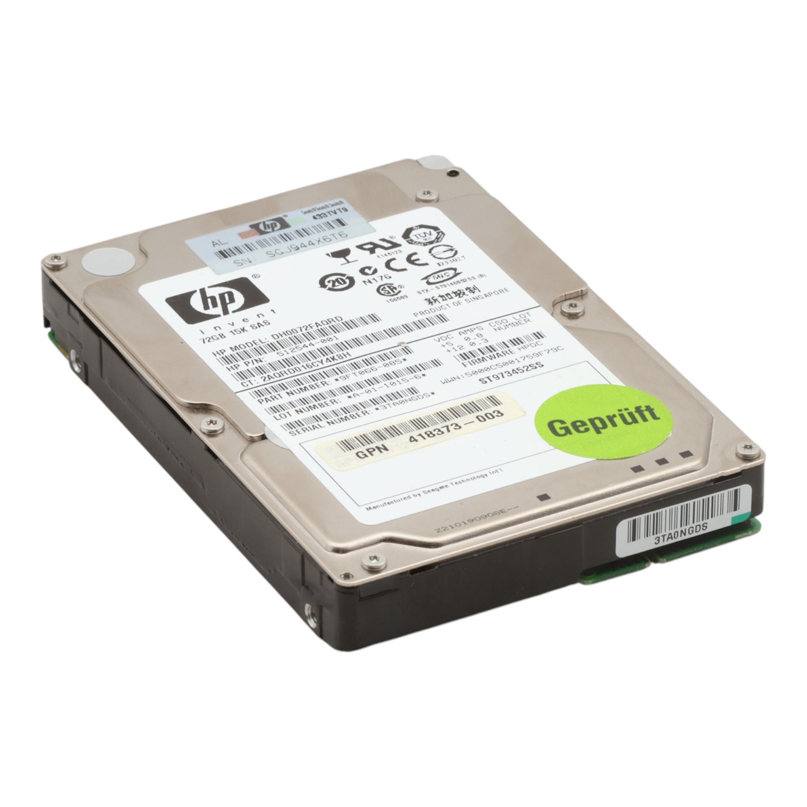 HP Seagate Savvio 15K.2 72GB SAS 6G 15K 2.5" Bare HDD 512544-001