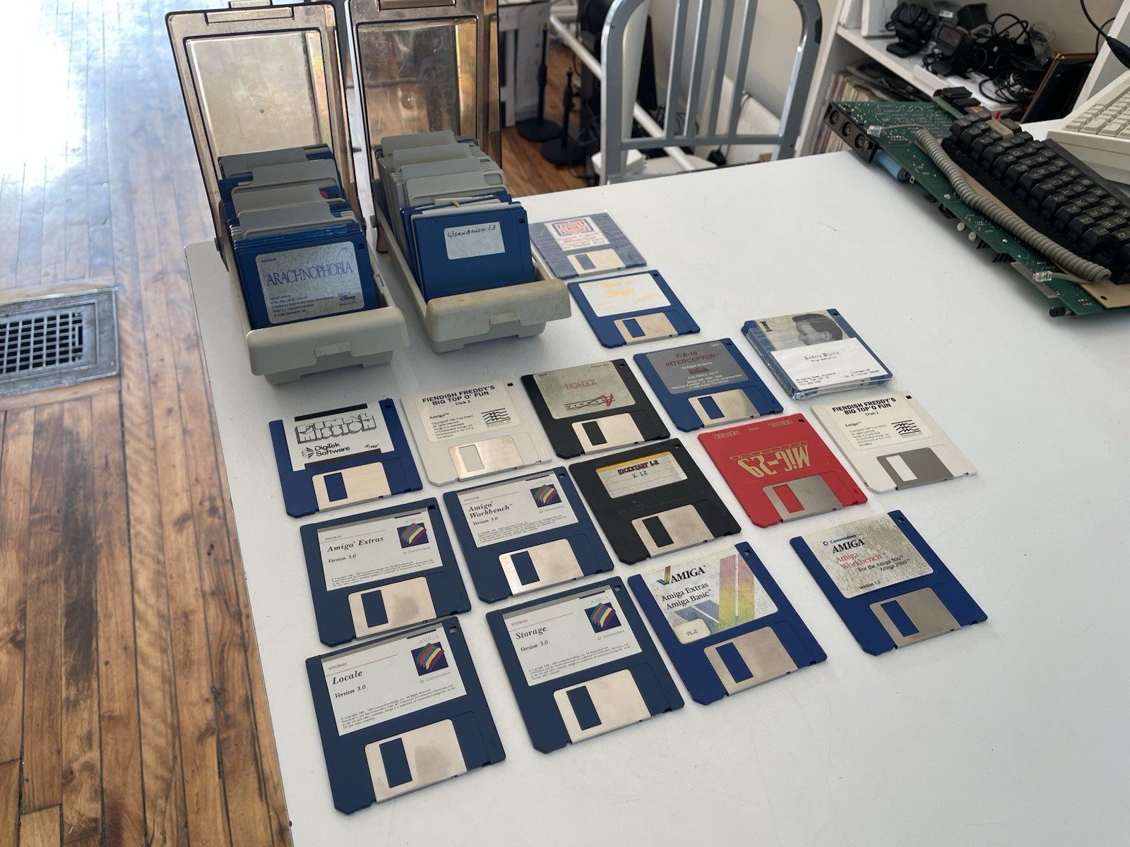 50+ Commodore Amiga 3.5” Floppy Disks - Workbench, Kickstart, Games Etc