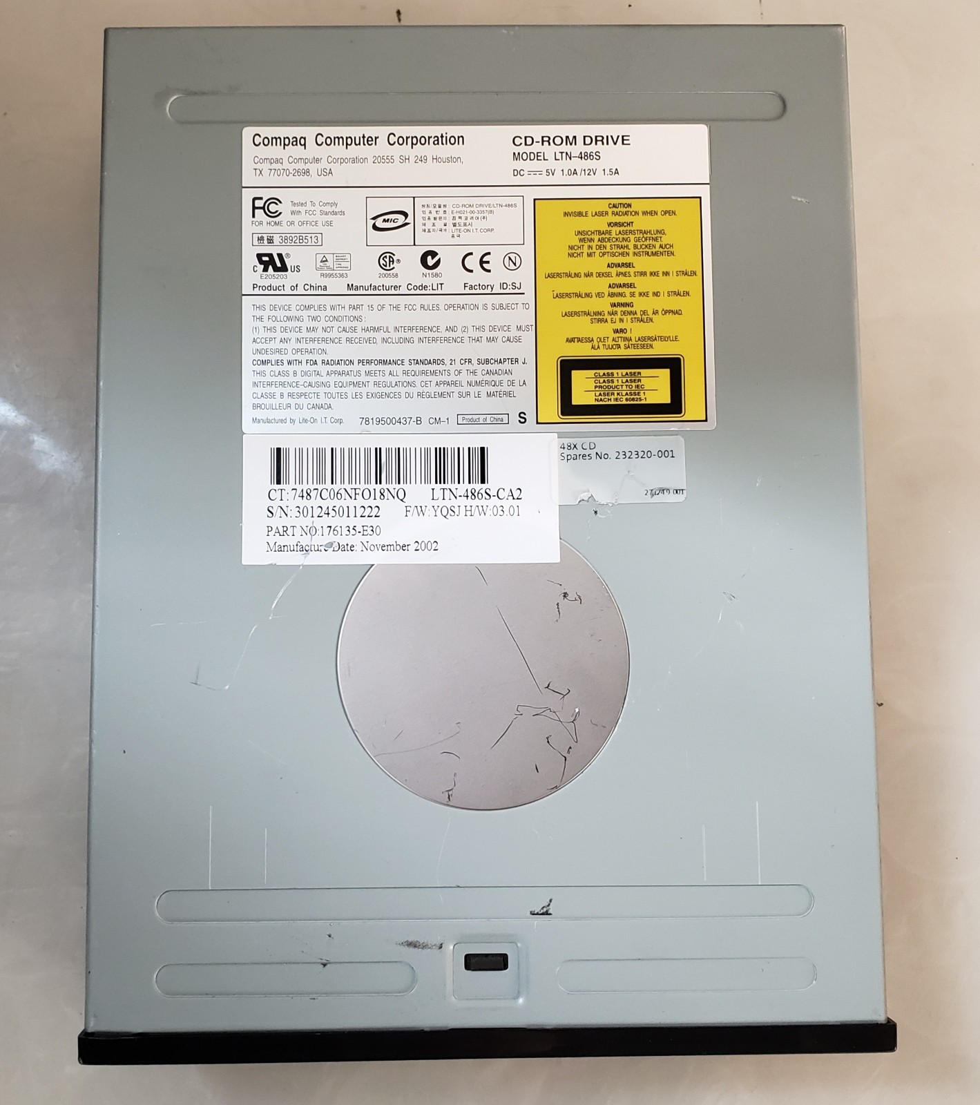Compaq CD-ROM Drive/LTN-486S 176135-E30