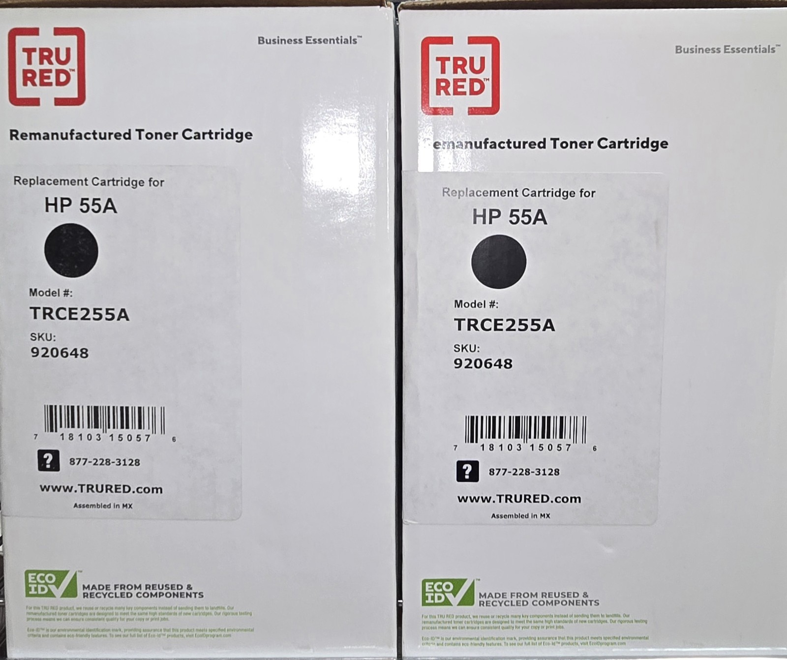 (2 Pack) HP 55A Tru Red Replacement Toner Cartridge Model TRCE255A BLACK