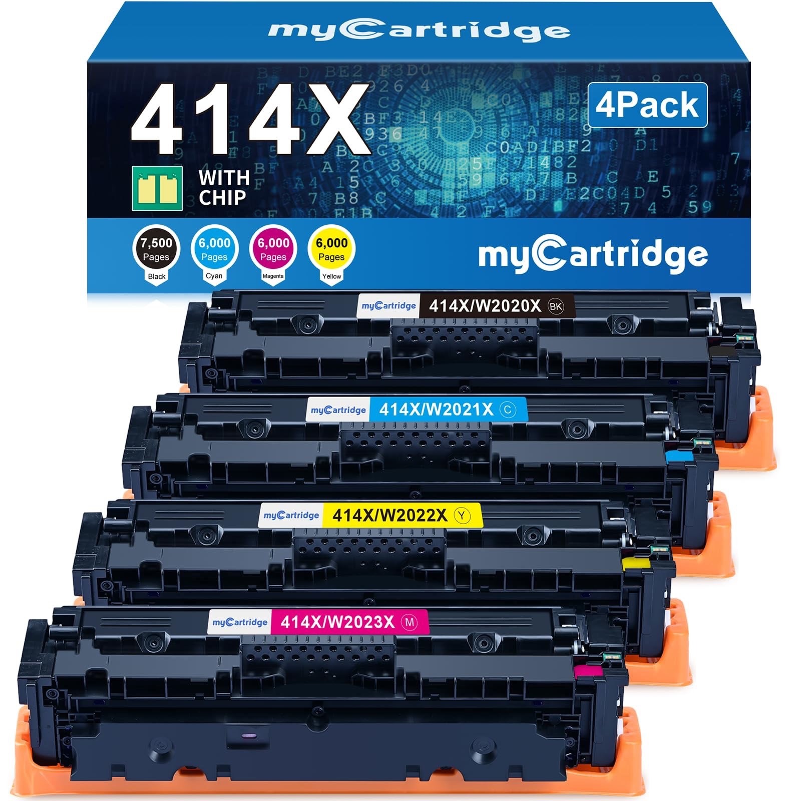 414X Toner Cartridges 4 Pack High Yield (with Chip) Compatible Replacement for H
