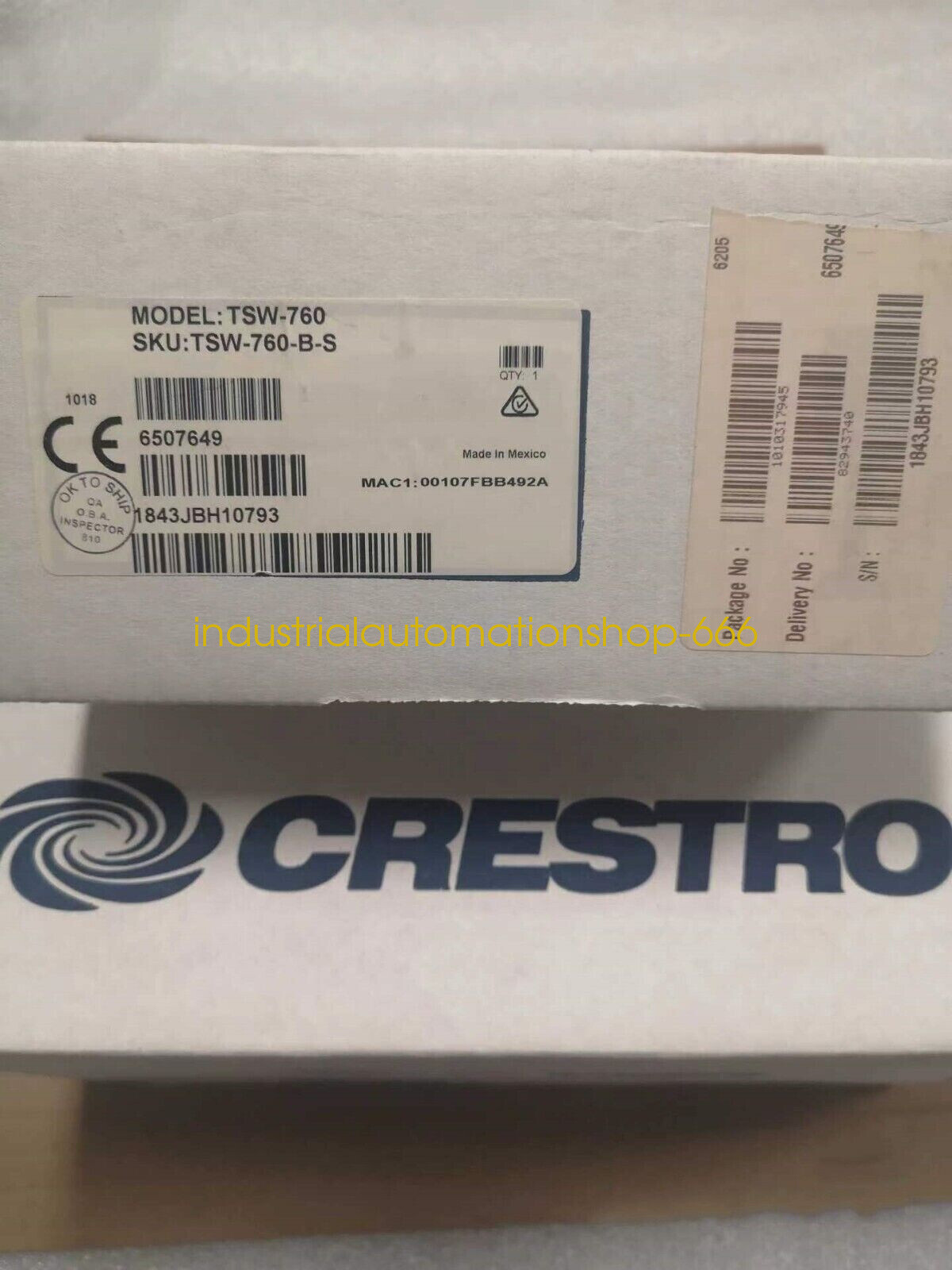 1PC NEW CRESTRON TSW-760-B-S 7 inch black touch screen Via DHL or FedEX