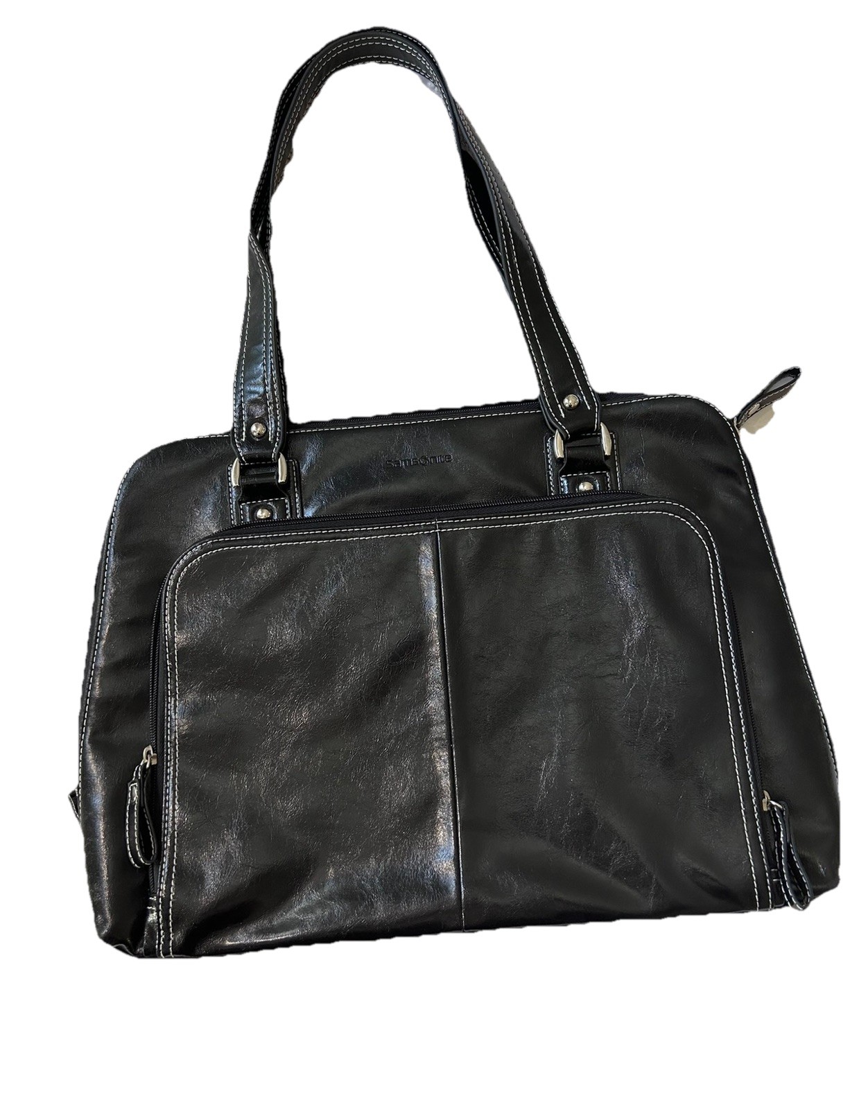 Samsonite By Heritage Travelware Black Laptop Bag Purse Tote 17" Wide Excellent