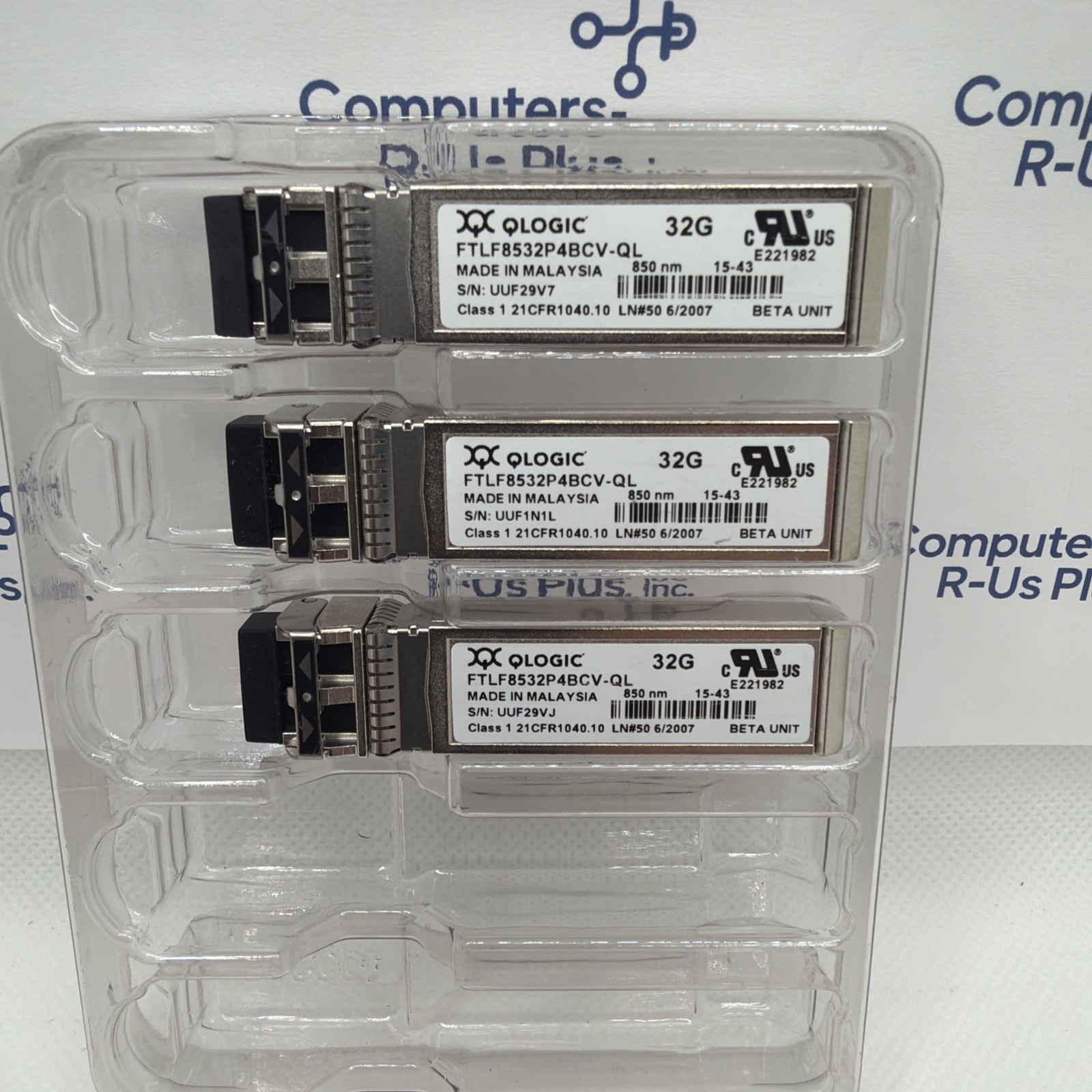 3 X QLogic FTLF8532P4BCV-QM SFP28 32G FC SFP+ 850nm 100m Optical Transceiver A+