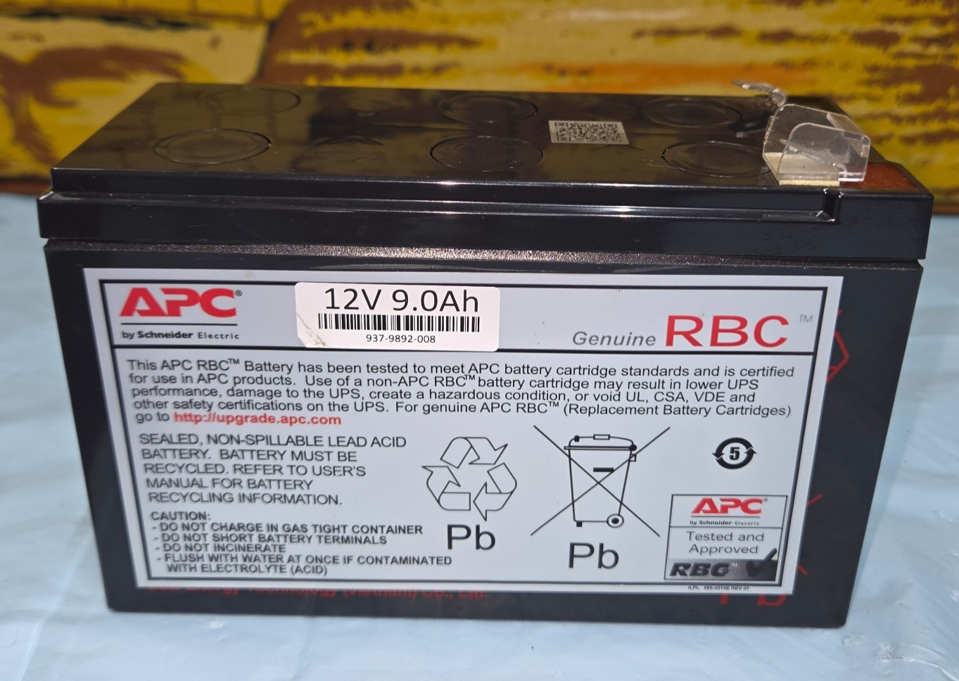 APC RBC17 Genuine UPS Battery 12V 9Ah 937-9892-008