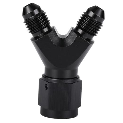 6AN Female to Dual 4AN Male Y Block Fitting Splitter 6AN Female to 2 x 4AN Male