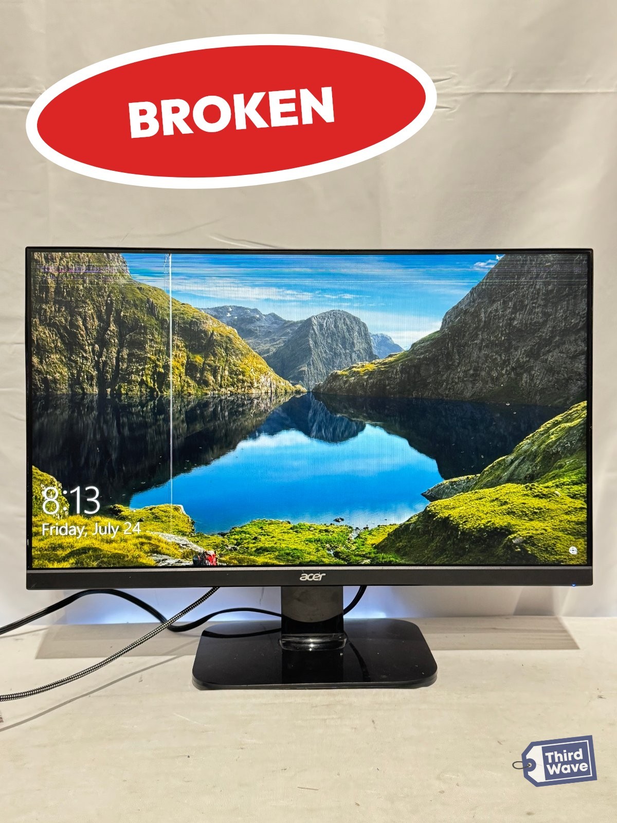 (BROKEN) Acer KA272 EBI 27 in Full HD 1920x1080 100Hz LED Monitor Black 1ms HDMI