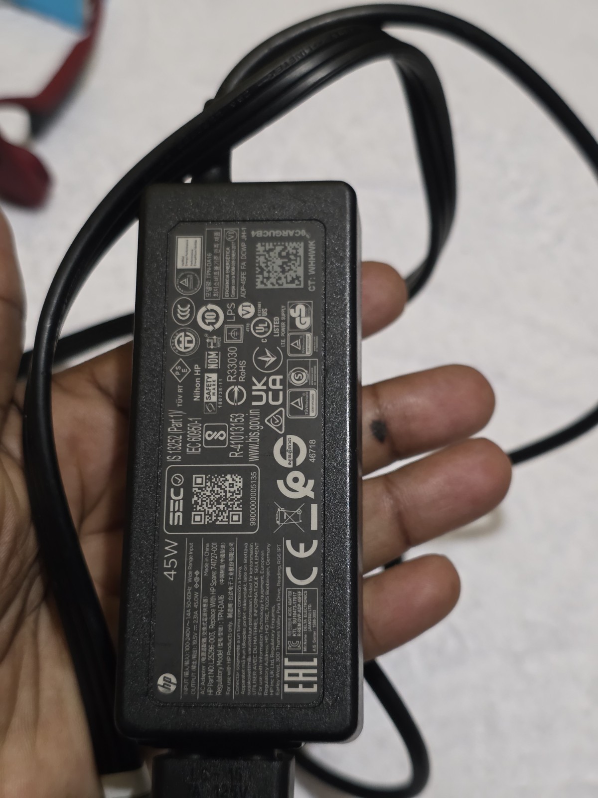 For HP 14-ep0524sa 14" Laptop 19.5V2.31A L25296-003 TPN-DA16 45W Adapter Genuine