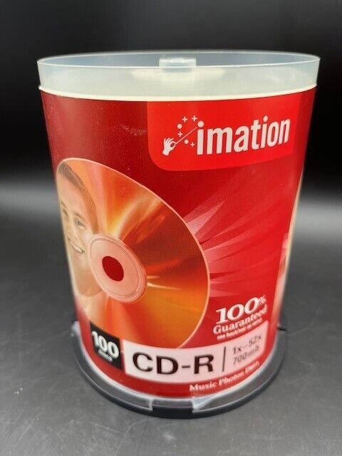 Imation NEW CD-R 100 Pack 1x-52x 700MB Data/Music Discs in Stackable Case