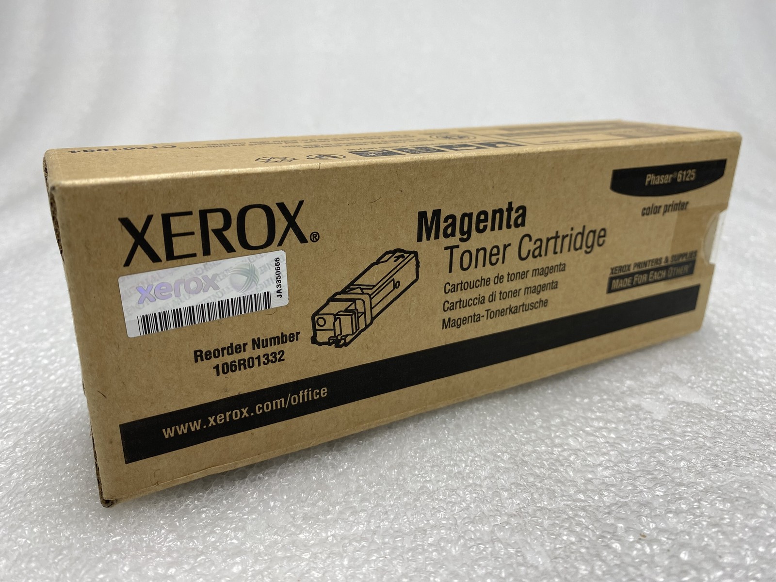 Genuine Xerox MAGENTA Phaser 6125 Color Toner Cartridges 106R01332 - new