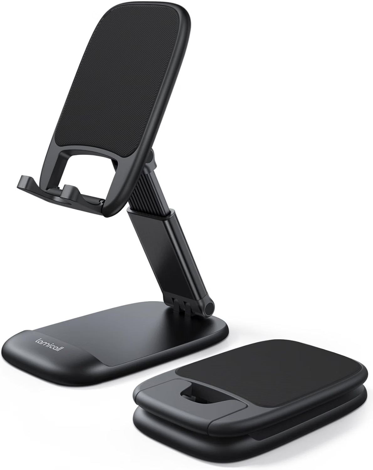 Lamicall Adjustable Cell Phone Stand for Desk Foldable Portable Black
