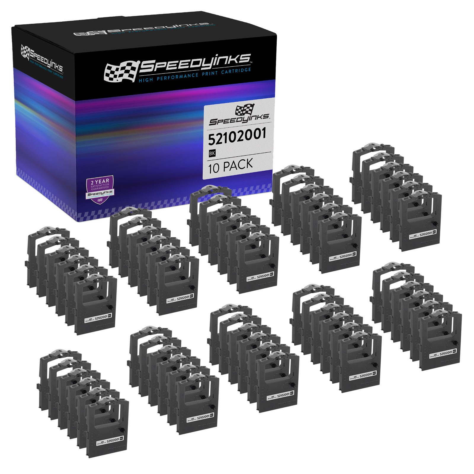 10PK Compatible Okidata 52102001 (6 pack) Black Printer Ribbon Cartridges