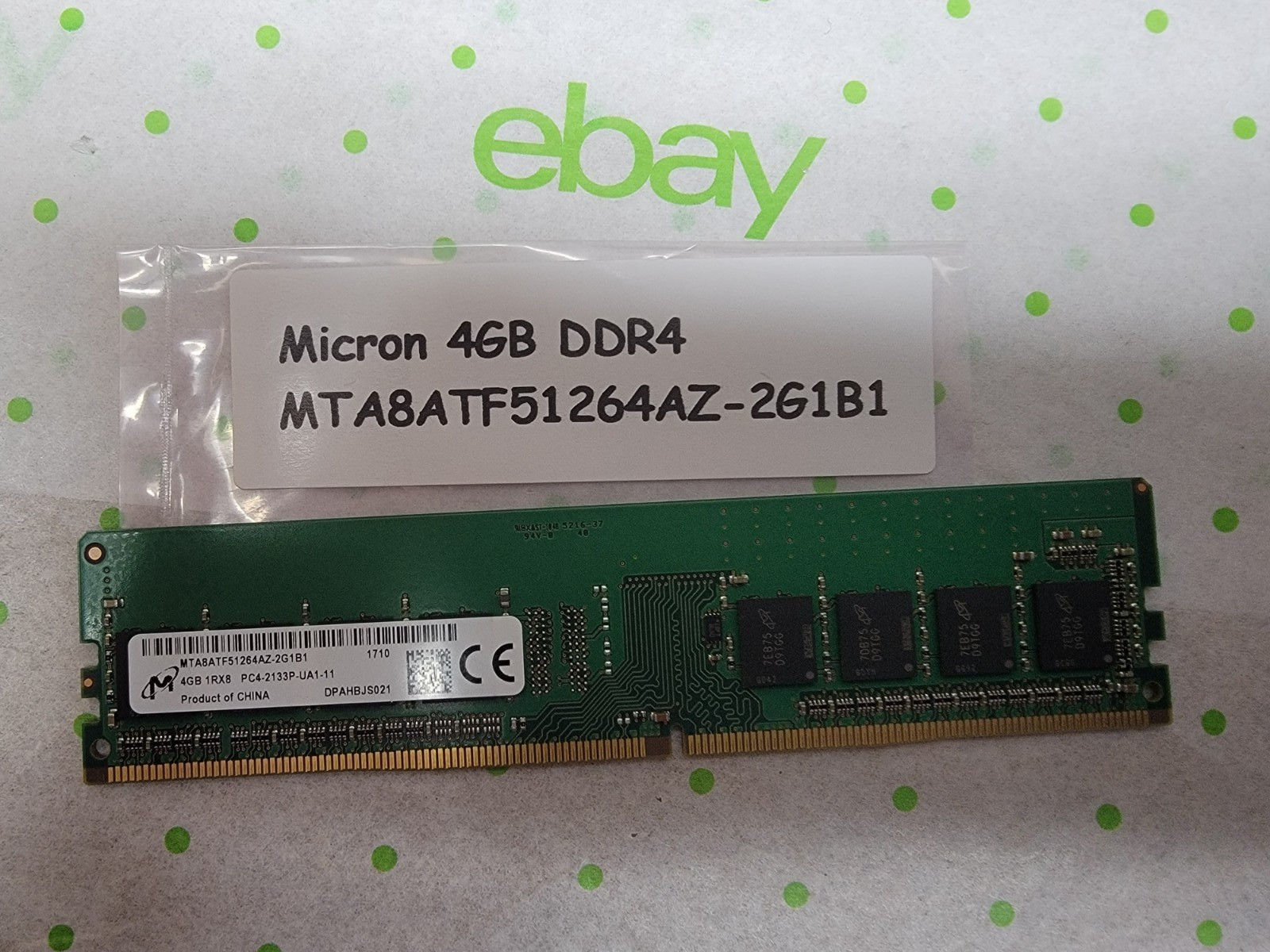 Micron 4GB 1Rx8 PC4-2133P-UA1-11 - MTA8ATF51264AZ-2G1B1 - RAM