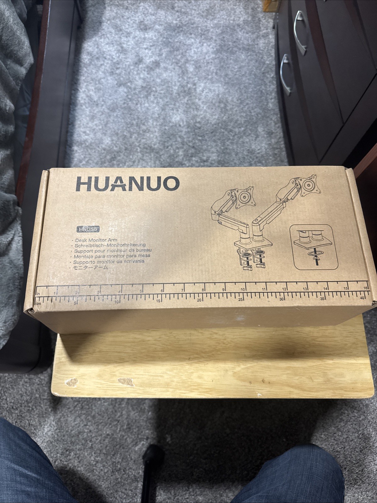 Huanuo HNDS6 Dual Monitor Desk Mount Arm Tilt Swivel Rotate VESA 75/100