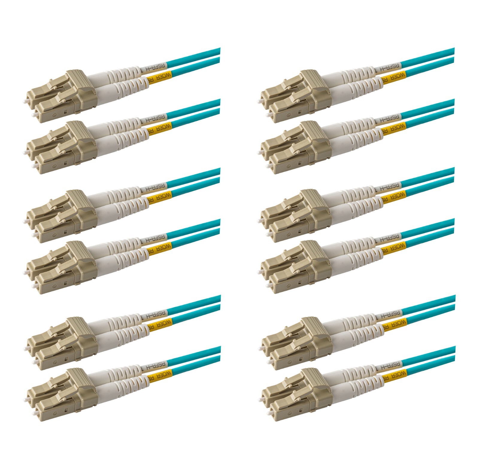 6-Pack 5 Meter OM4 LC to LC Duplex Multimode Fiber Patch Cable | Fast Shipping