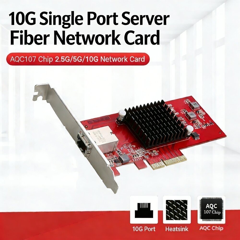 PCIe 3.0-4X RJ45 10-Gigabit Network Card Server AQUANTIA AQC107S 1G/2.5G/5G/10G