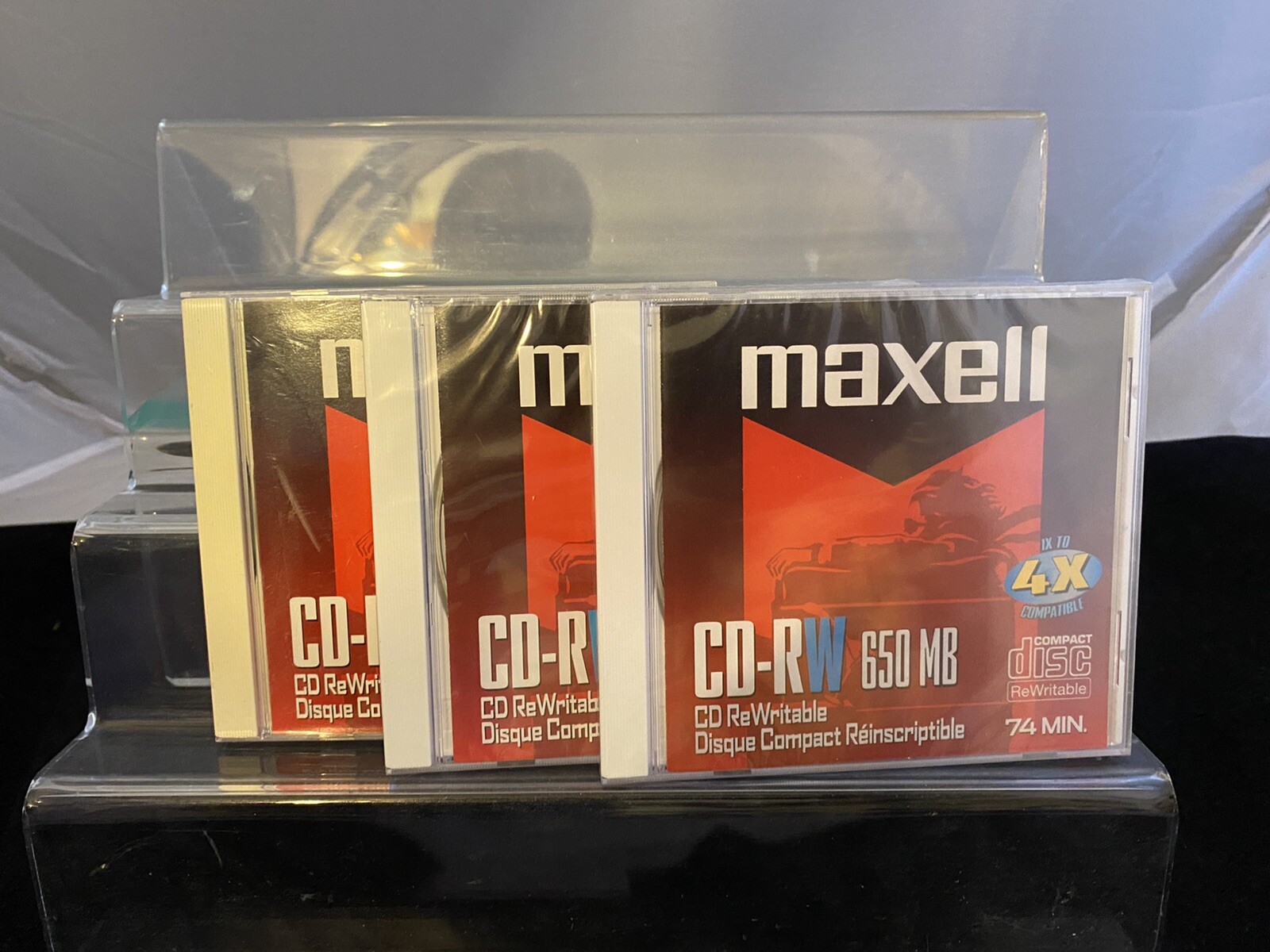 Lot Of 3 New Factory Sealed Maxell 650 MB CD-RW Compact Disque (Disk)