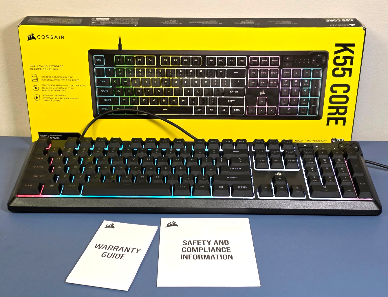 Corsair K55 CORE RGB Gaming Keyboard Wired USB Black CH-9226C65-NA