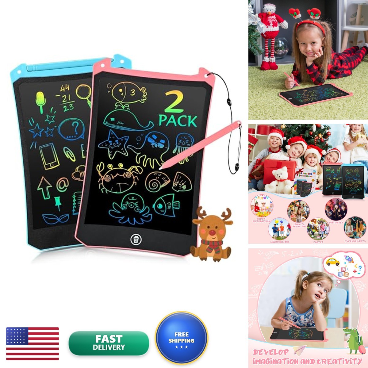 EooCoo Kids LCD Writing Tablet LYX8502 Mess Free Coloring Toys