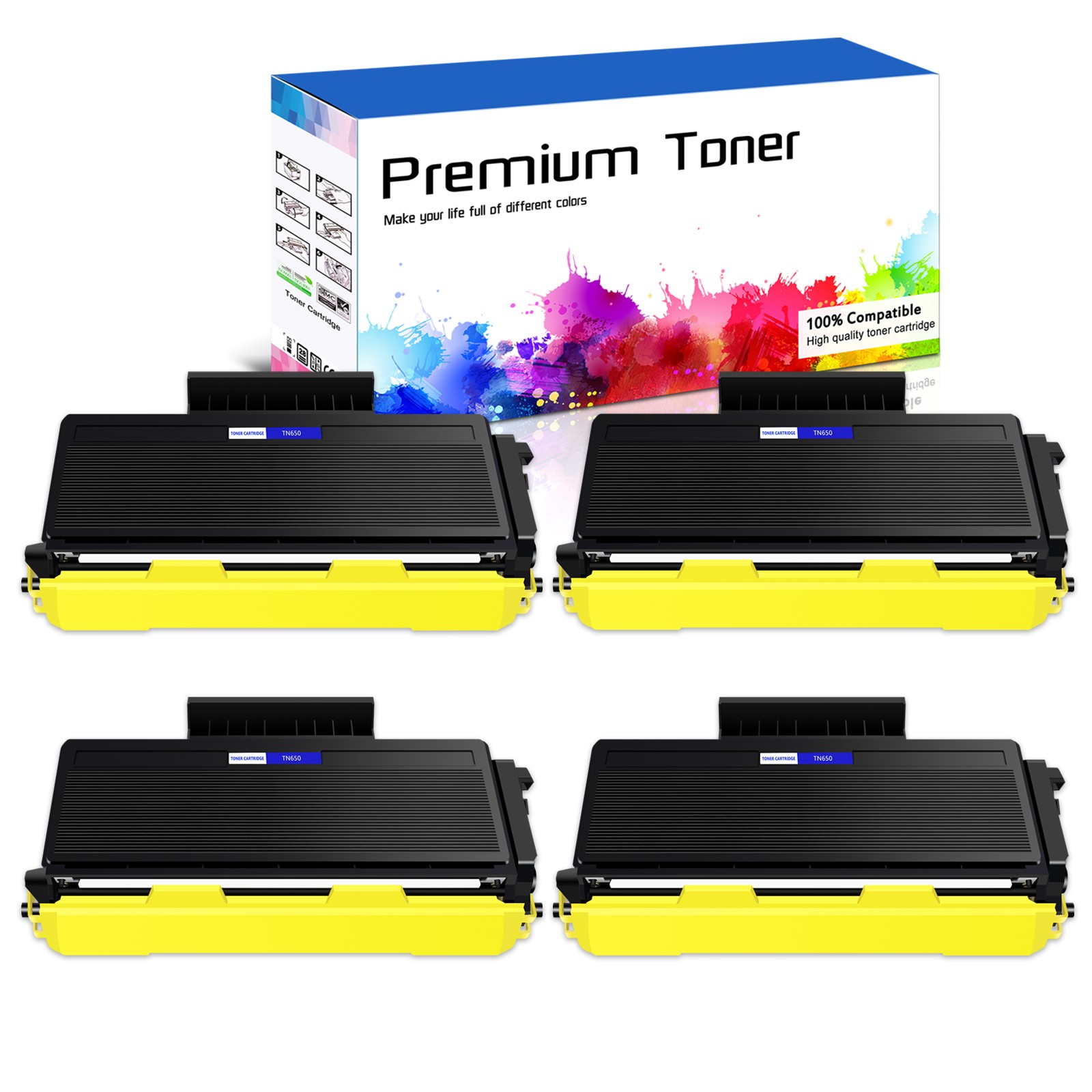 4PK TN650 Toner Cartridge For Brother DCP-8050DN HL-5340D HL-5380DN MFC-8480DN
