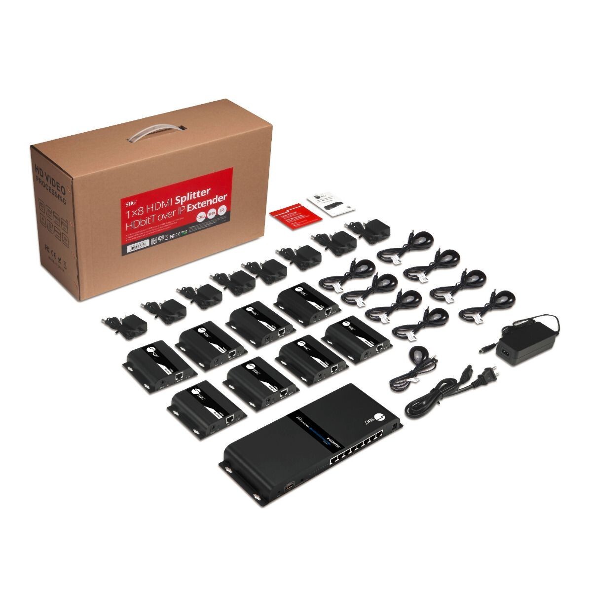 SIIG 1x8 1080p HDMI Splitter HDbitT over IP Extender Kit - 120m (ce-h26w11-s1)