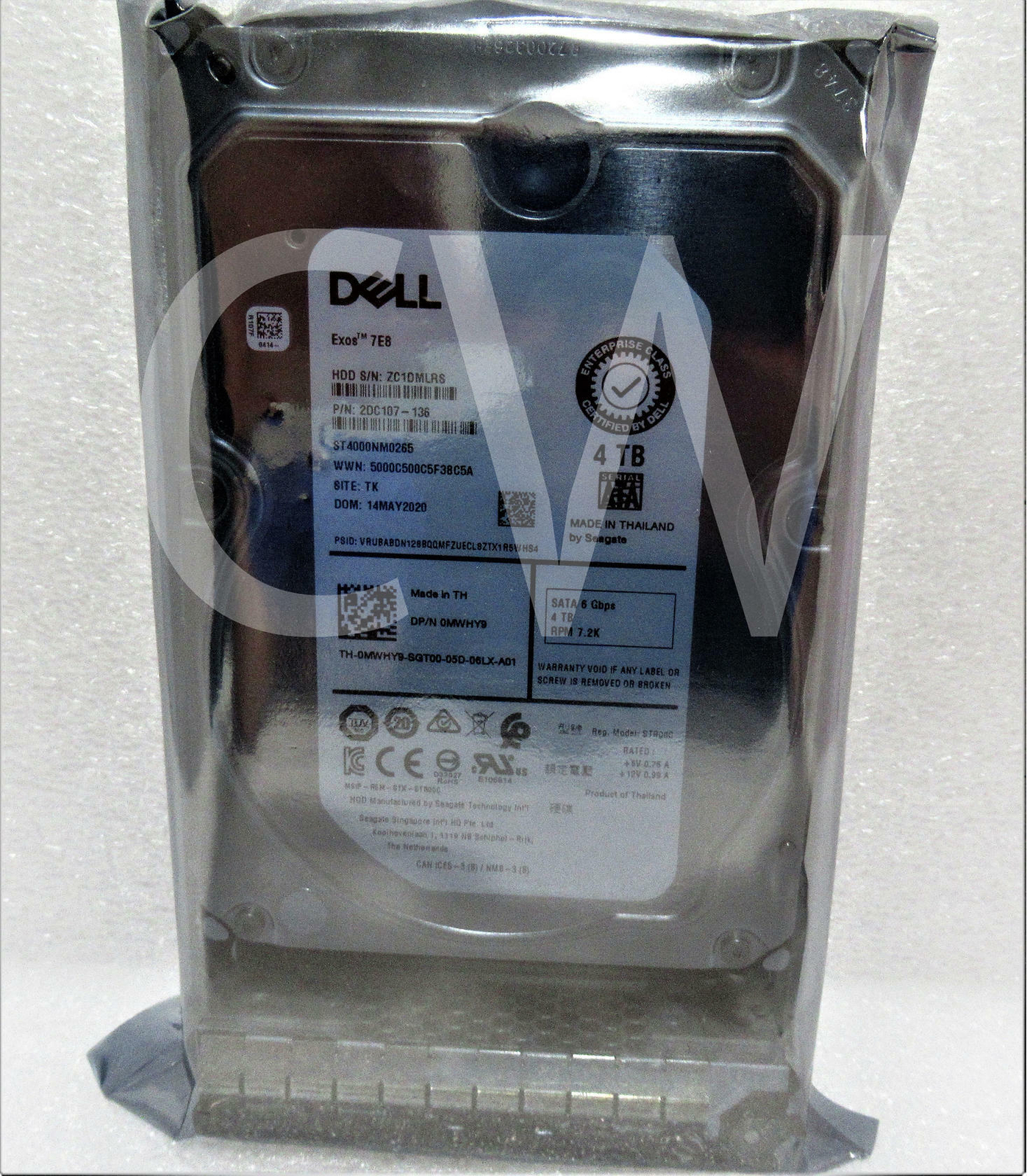 MWHY9 ST4000NM0265 Dell EXOS 4TB 7.2K 6G 3.5" SATA HARD DRIVE