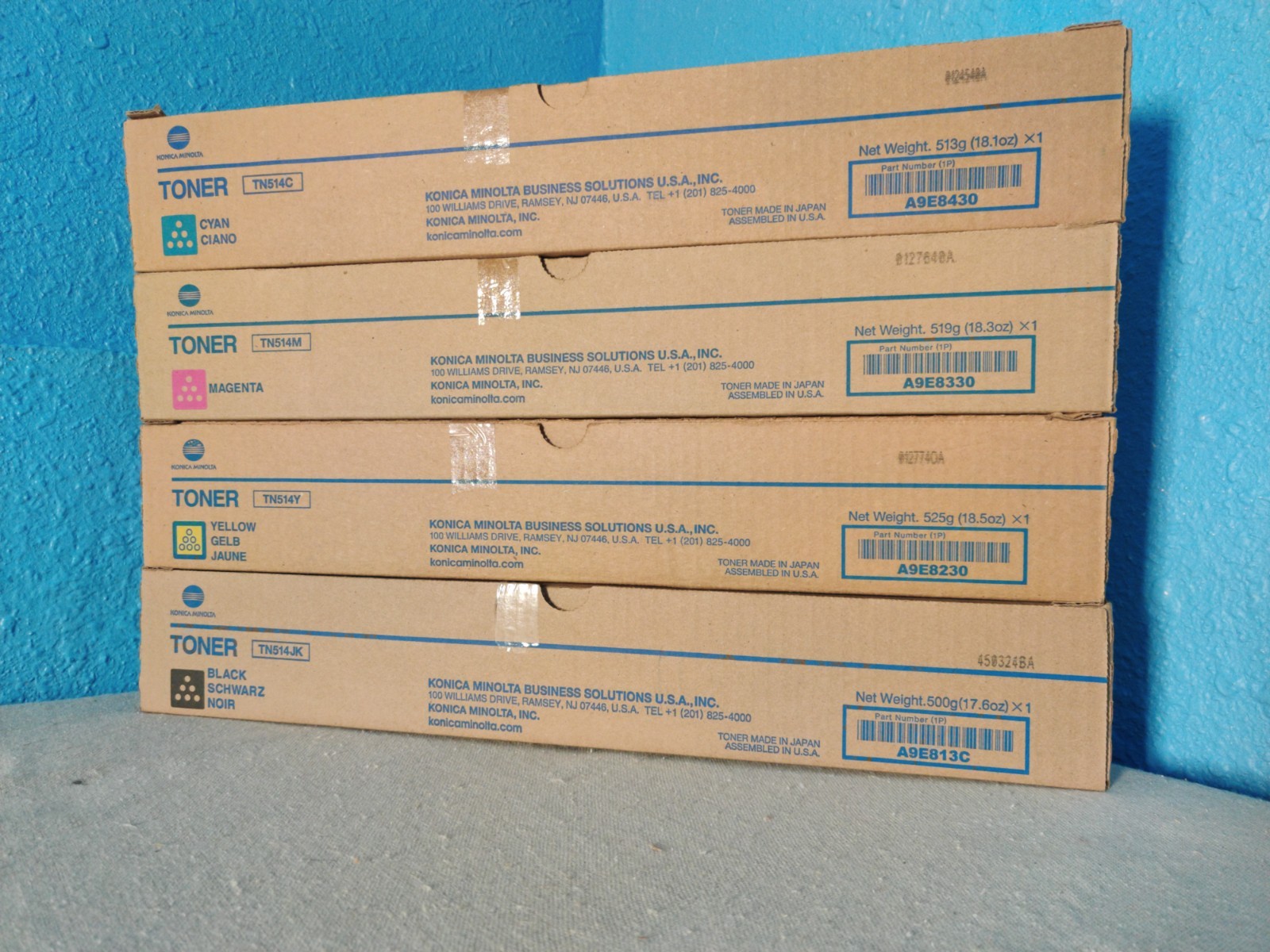Genuine OEM Konica Minolta TN514 Full CMYK Toner Set For Bizhub C658 C558 C458