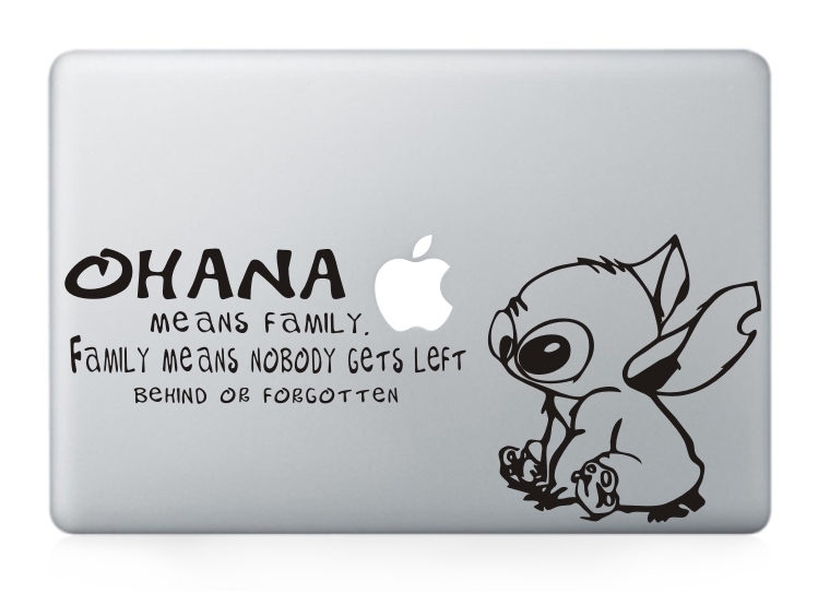 Stitch Ohana Means Family Sticker Viny Decal Macbook Air/Pro/Retina 13"15"17"