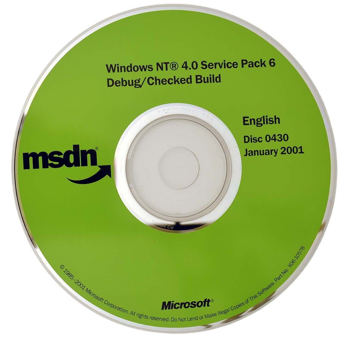 AUTHENTIC NEW RARE Microsoft Windows NT 4.0 Service Pack 6 Debug / Checked Build