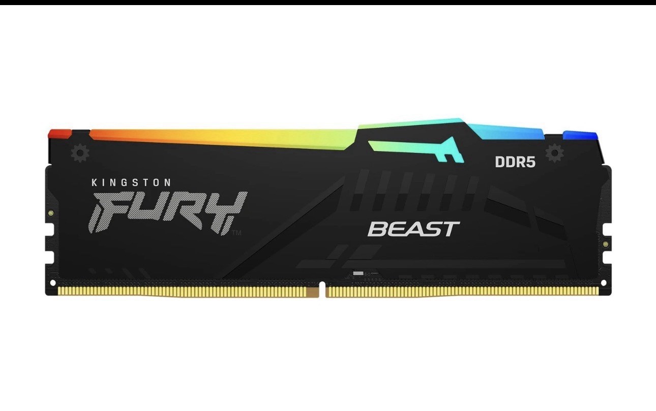 Kingston FURY Beast RGB 16GB (1 x 16GB) PC5-41600 (DDR5-5200) DIMM Memory...