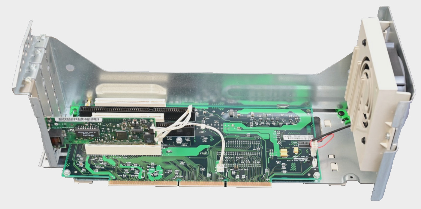 Vintage Compaq Deskpro 2PCI Riser Card w/ Chassis ISA/PCI w/ NIC ~1999/2000