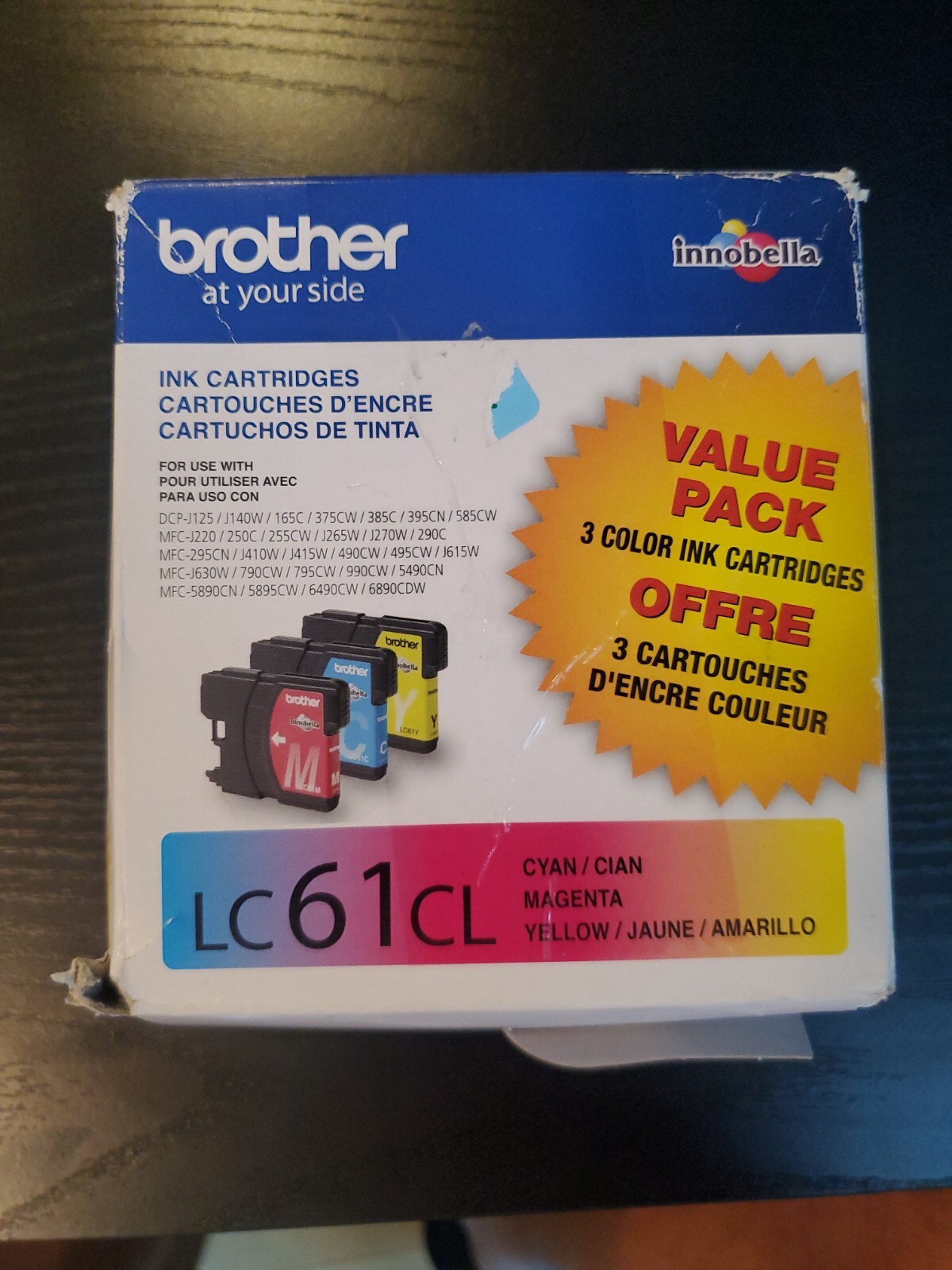 Genuine BROTHER LC71CL Cyan YELLOW INK Cartridges COLOR CY. Missing Magenta 