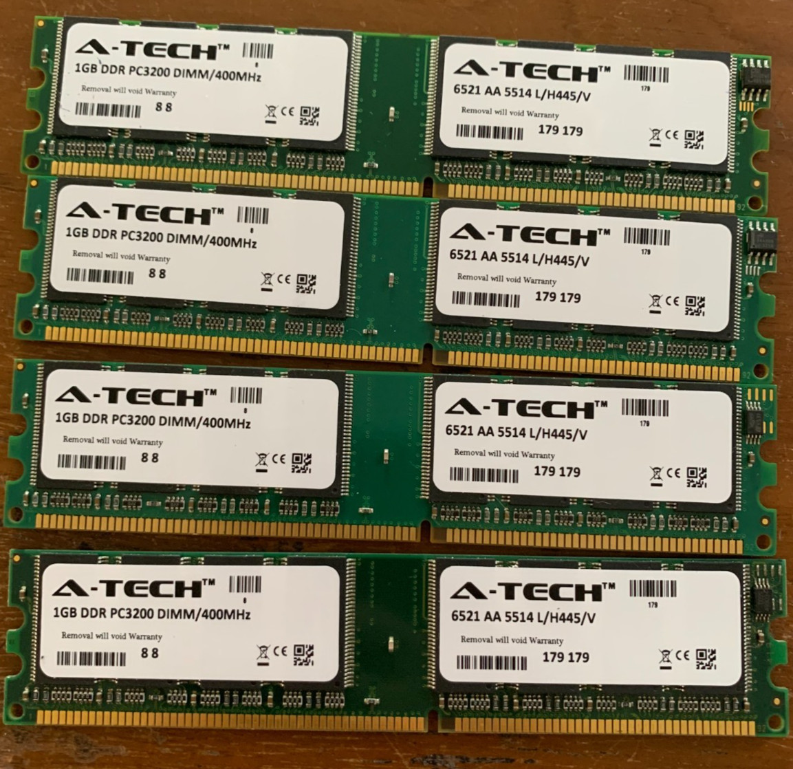 A-Tech 4GB Kit (4x1GB) DDR SDRAM PC3200 DDR-400 184-Pin DIMM