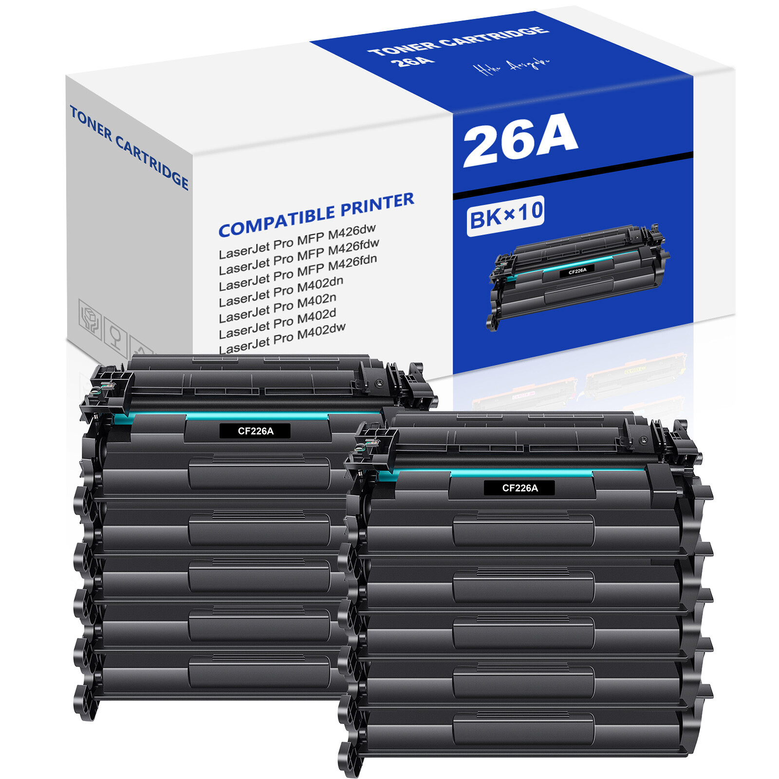 10x CF226A Toner Cartridge For HP 26A Laserjet Pro M402dn M426 M426fdw Printer