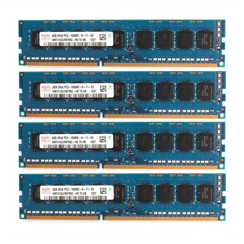 HYNIX 32GB KIT(4x 8GB) 2RX8 PC3-10600E-9-11-E3 DDR3-1333Mhz  ECC Memory RAM DIMM
