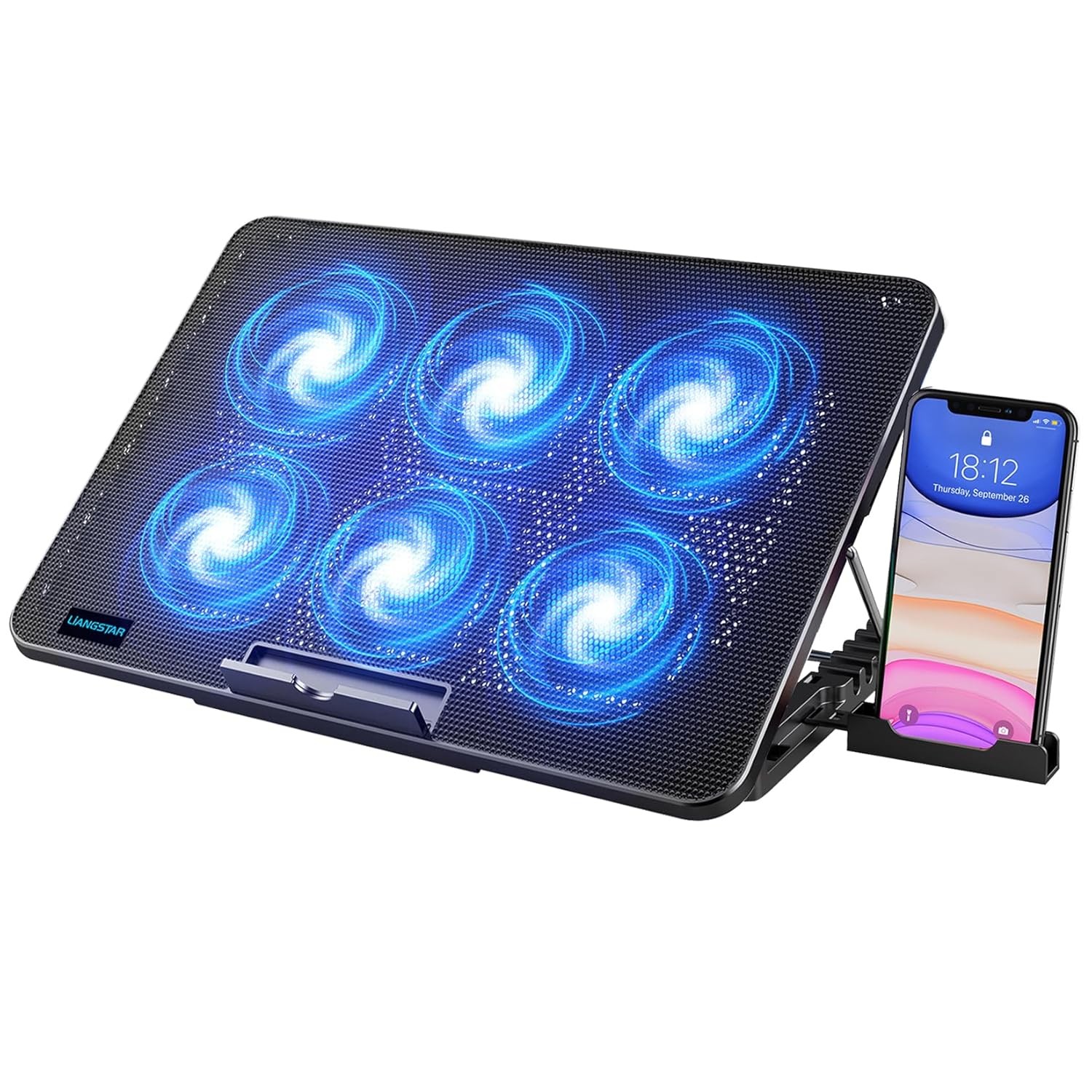 Laptop Cooling Pad, Laptop Cooler with 6 Quiet Fans for 12-17 Inch Notebook Gami