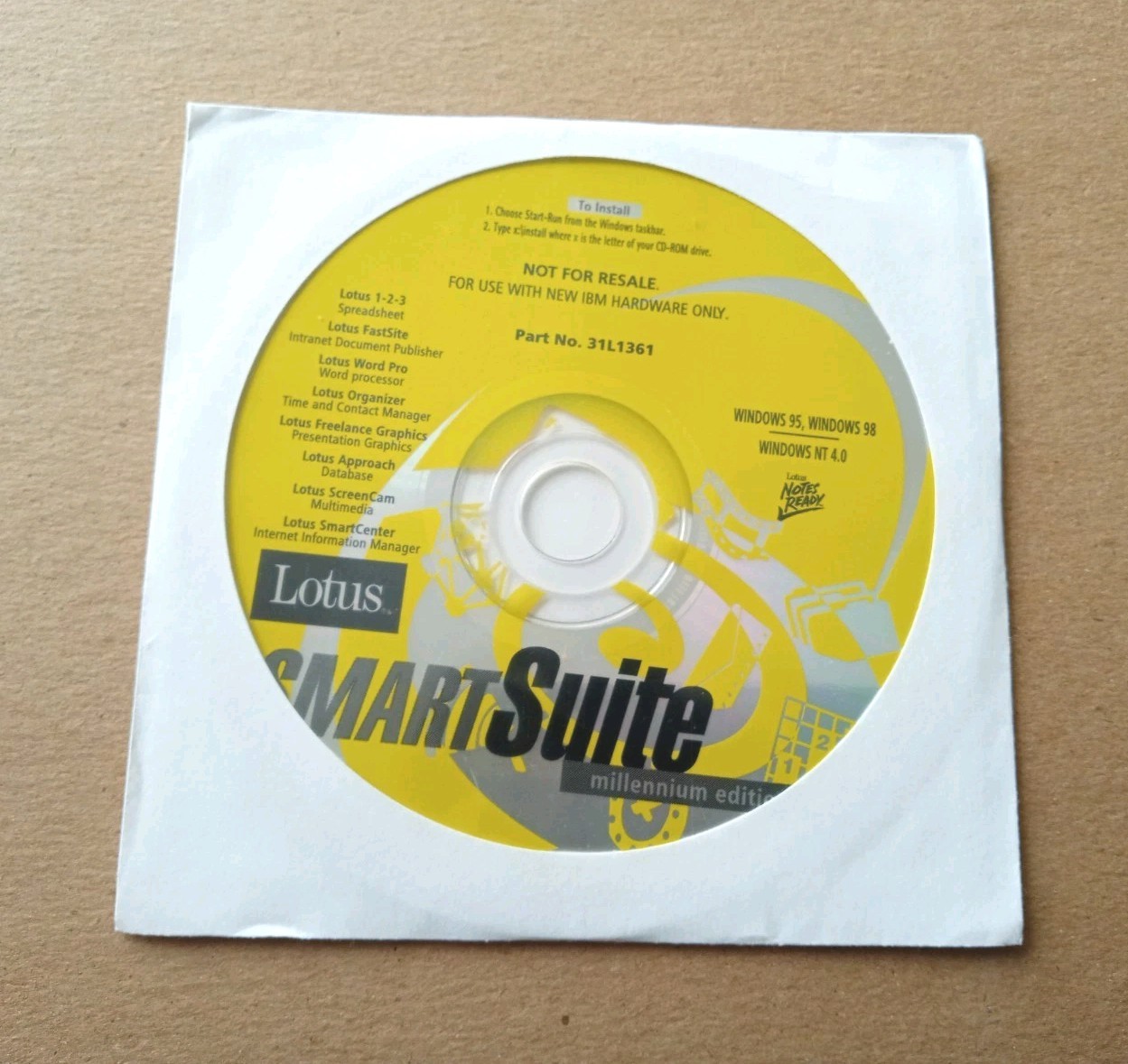 Lotus SmartSuite 9.0 Millennium Edition Software CD Windows 7/XP/2000/98 New 