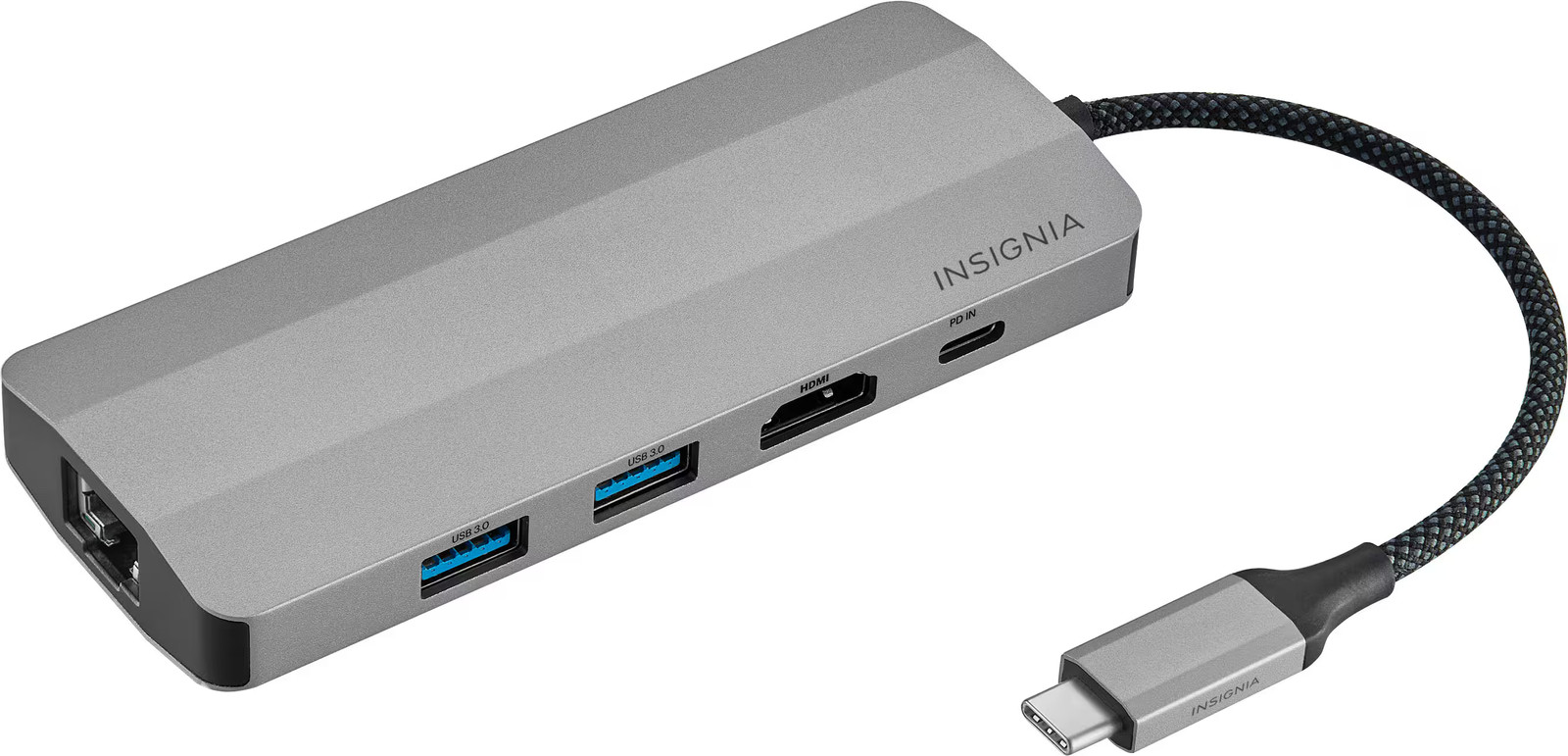Insignia- 7-Port USB-C Hub - Gray
