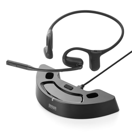 Sanwa Direct Bluetooth Open-Ear Headset with Microphone 8 Hours Continuous